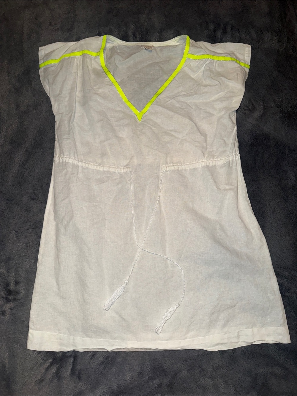 J.Crew White Linen Cotton Blend Beach Tunic Swim Cover-Up